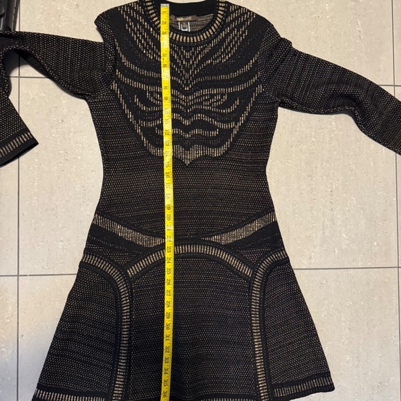 Roberto Cavalli Black and Gold Knit Dress - Picture 5 of 8